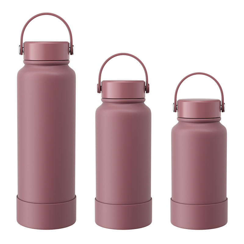 650ml 1000ml 1200ml Powder Coated Stainless Steel Water Bottle with Handle Lid-CNLCA
