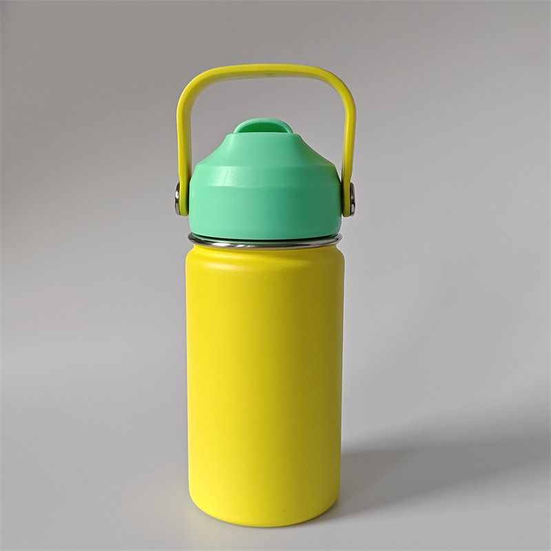 12oz Powder Coated Flip Straw Lids Tumbler Bottle For Laser Engraving-CNLCA
