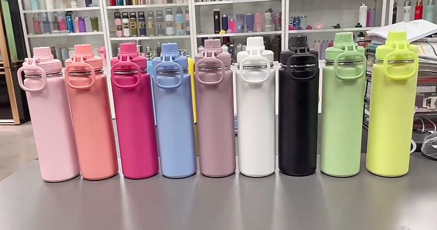 24oz Powder Coated Stainless Steel Vacuum Flask Tumbler Water Bottle For Laser Engraving-CNLCA