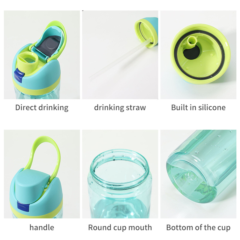 600ml-750ml Owala Style Plastic Water Bottle Sports Sippy Cups-CNLCA