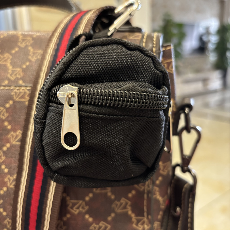 7.5*7.5*3CM Double Shoulder Zipper Small Money Pouch Keychain Mini Backpack Pendant-CNLCA