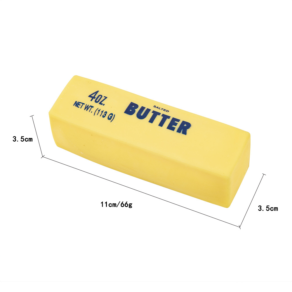 80 Pack Small Size 11cm Flour-filled TPR Yellow Butter Bar Squishy Ultra Soft Stress Relief Fidget Toy for Kids Adults with Gift Box-CNLCA