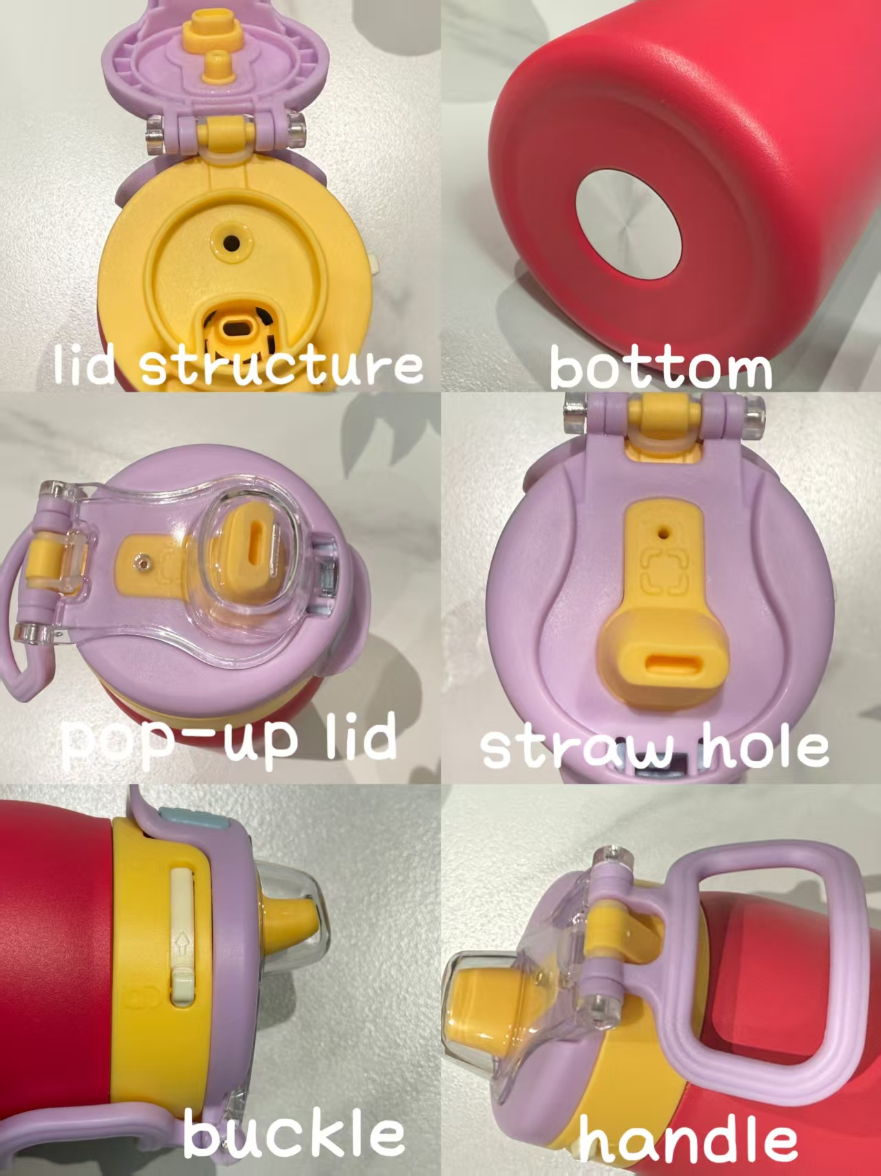 22oz 650ml Handle Bouncing Lid Fashion Sports Stainless Steel Insulated Owala Style Water Bottle Tumbler for Laser Engrave-CNLCA