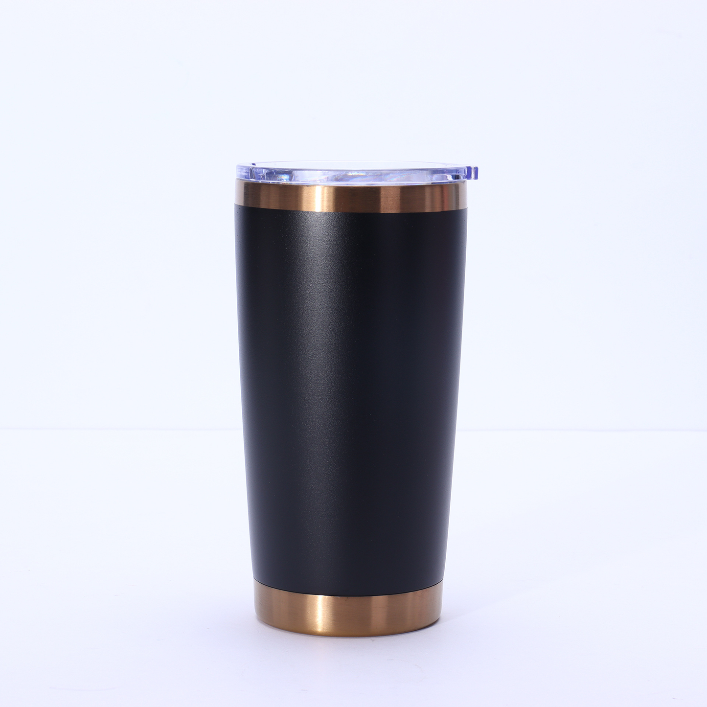 20oz Yeti Style Slide Lid Black White Powder Coated Copper Plated Underneath Stainless Steel Car Coffee Tumbler-CNLCA