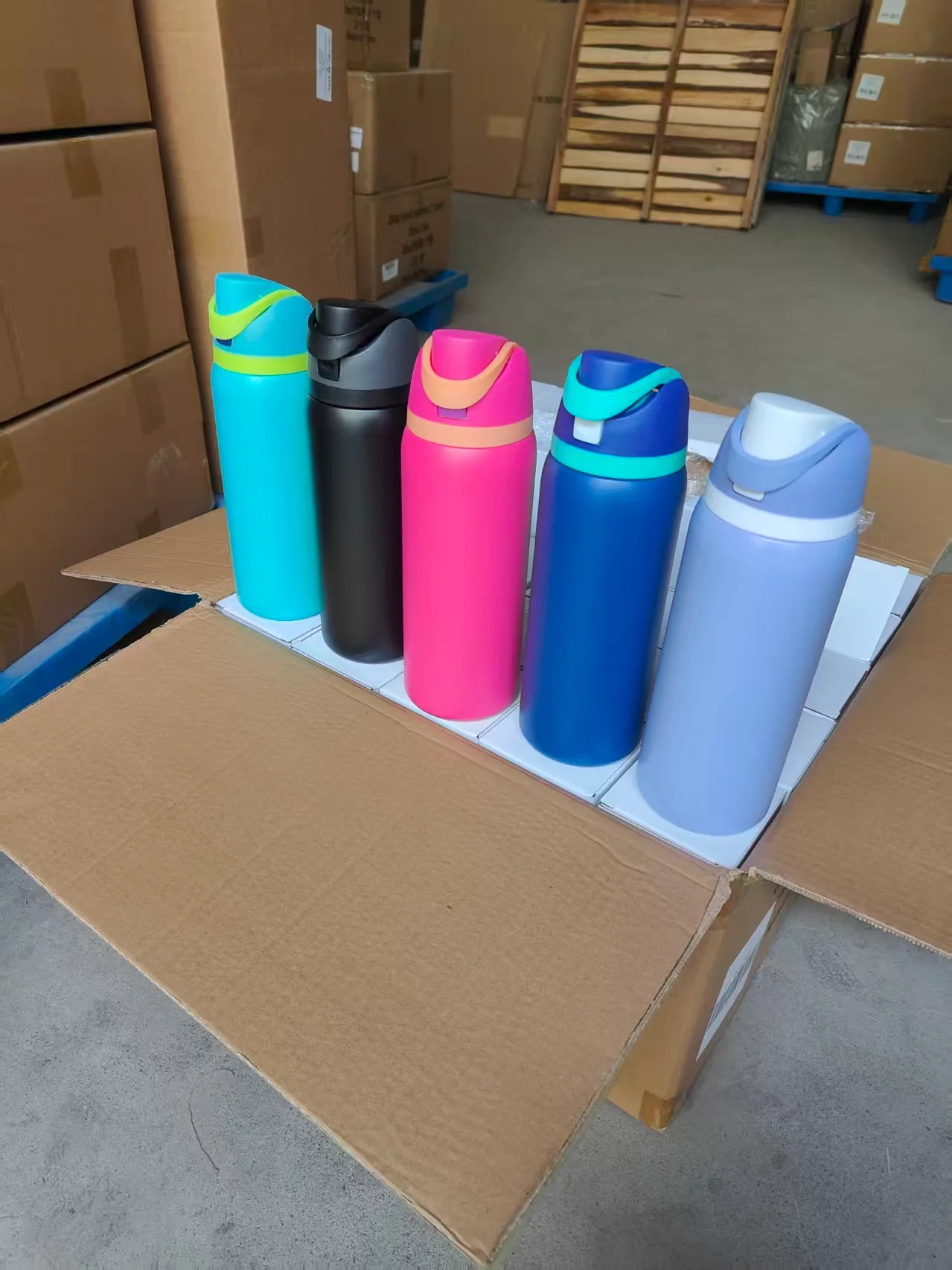 25Pack 32oz Owala Style Powder Coated Stainless Steel Tumbler Water Bottle for Laser-CNLCA