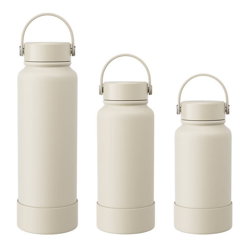 650ml 1000ml 1200ml Powder Coated Stainless Steel Water Bottle with Handle Lid-CNLCA