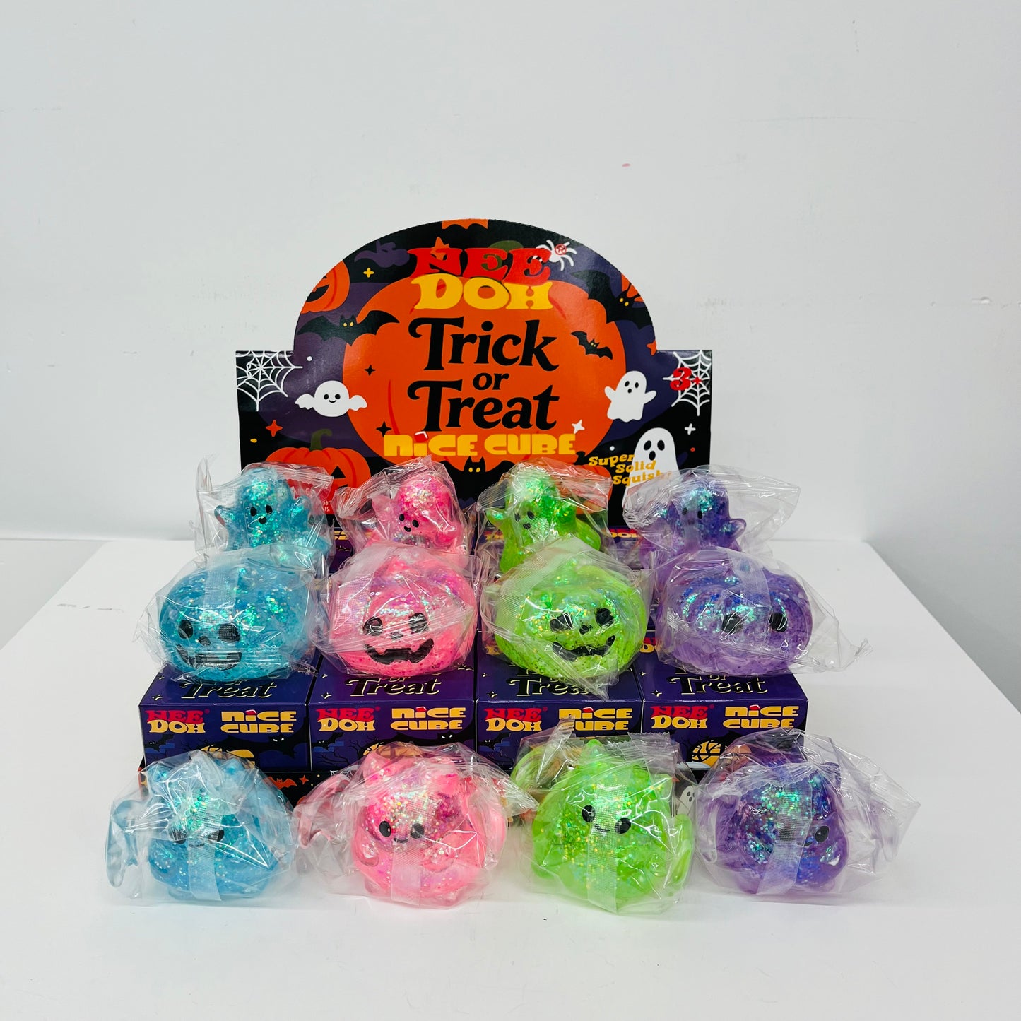 Needoh Style Maltose Filled Halloween Pumpkin Bat Ghost Squishy Slow Rising Squeeze Fidget Toy Stress Relief Sensory Play Gift-CNLCA