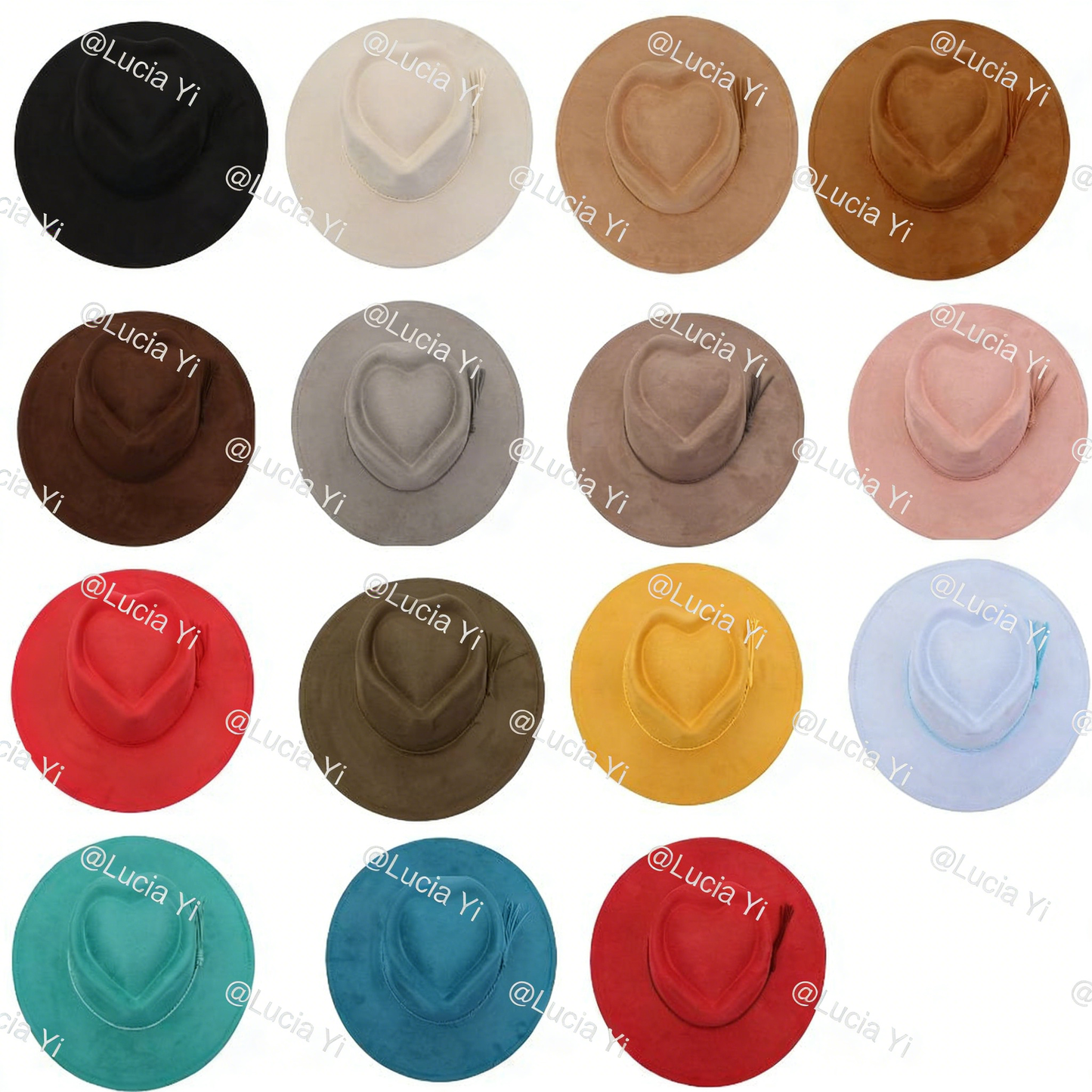 Men Women Gentleman's Cap Love-shaped Top Broad-Brimmed Bowler Jazz Hat Vegan Leather Fedora Hats with Tassel for Laser-CNLCA