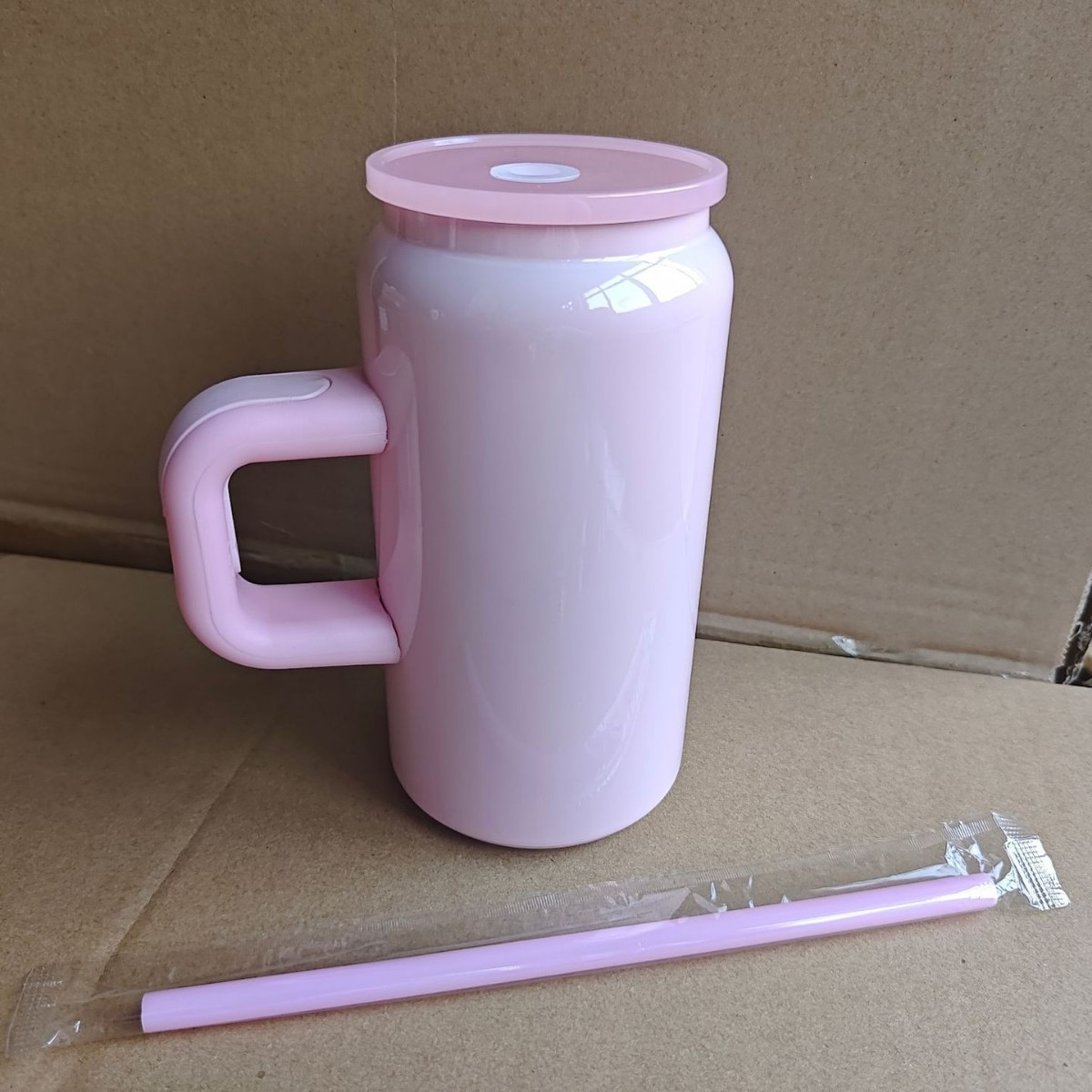 16oz Blue Pink White Black Colors Stainless Steel Tumbler with Handle-CNLCA