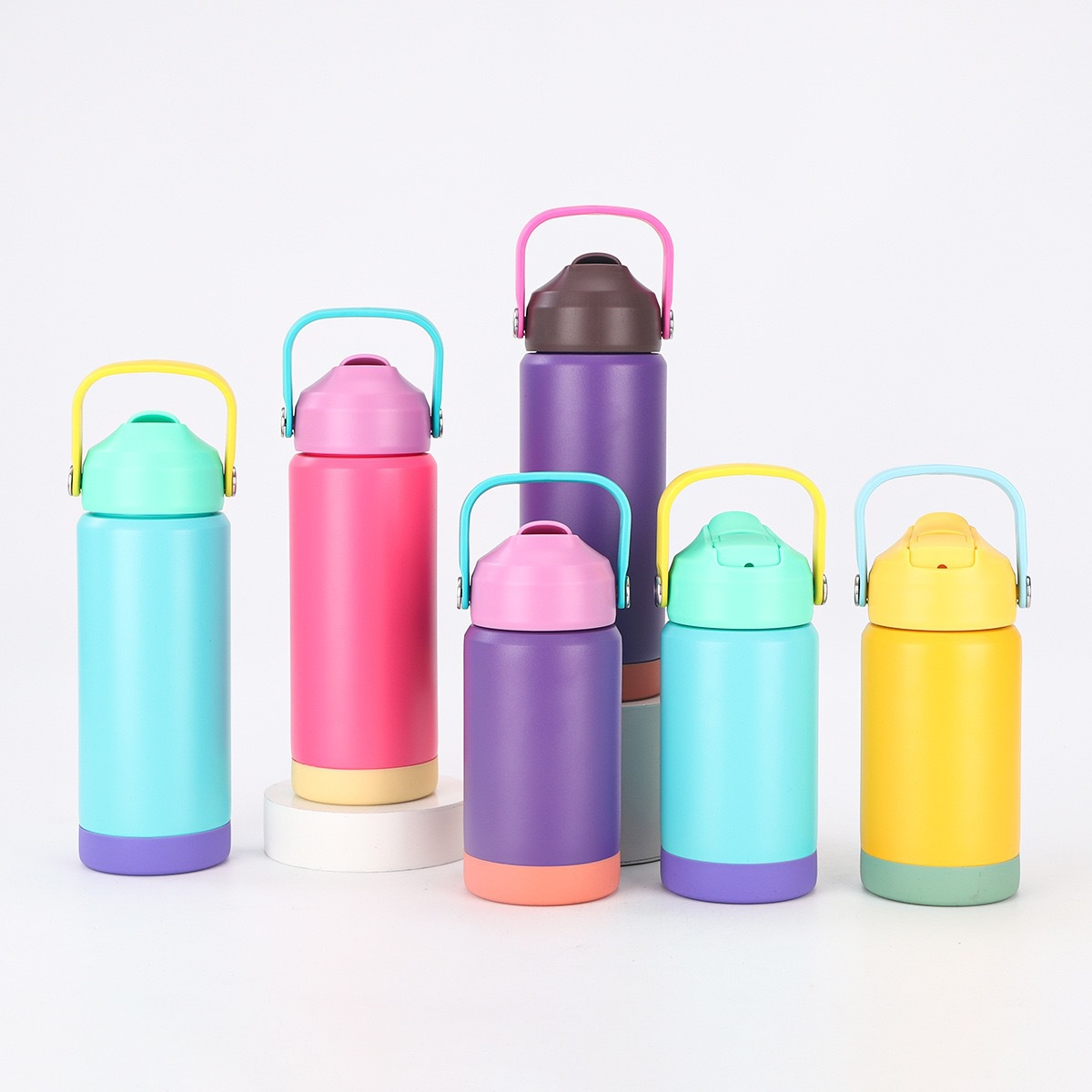 12oz 17oz Powder Coated Flip Straw Lids Tumbler Water Bottle For Laser Engraving-CNLCA