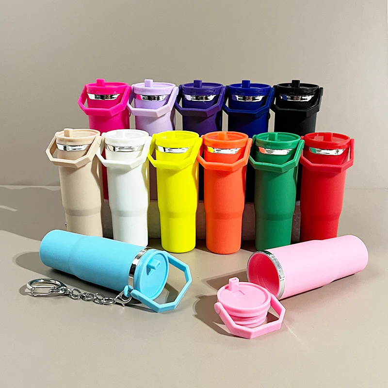 30oz Iceflow Flip Straw Tumbler Shaped Keychain Tumbler Accessories Keyring-CNLCA