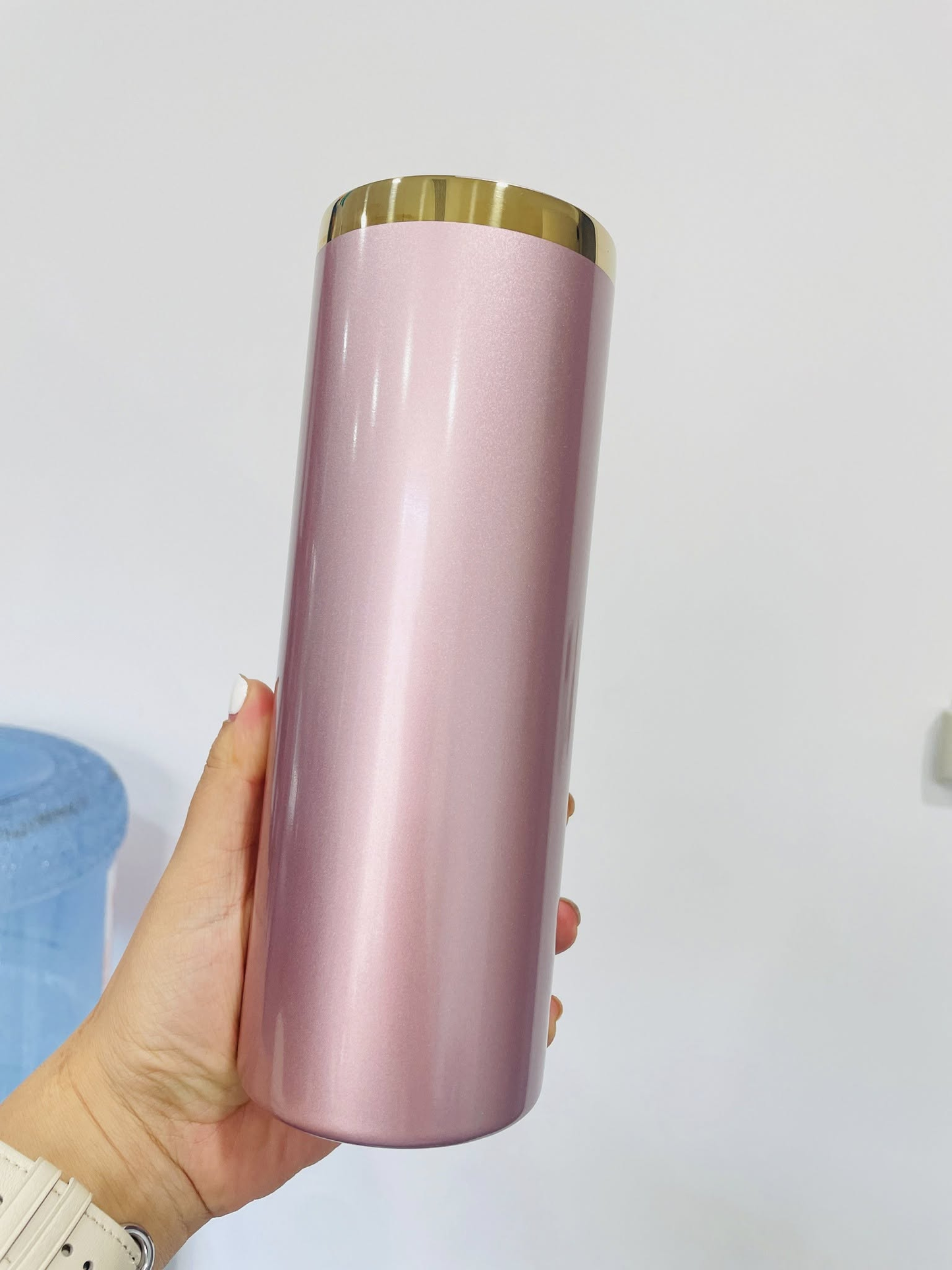 20oz 30oz Sublimation Shiny Rose Gold Plated Underneath Tumbler Coffee Mugs for Laser Engraved-CNLCA