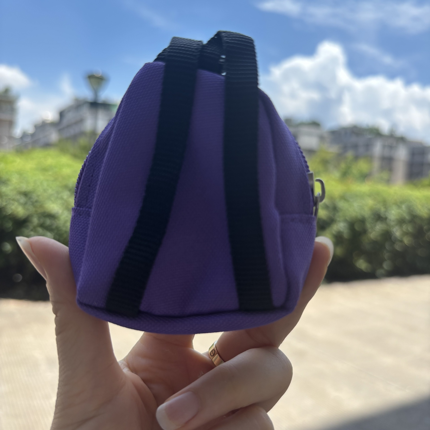 7.5*7.5*3CM Double Shoulder Zipper Small Money Pouch Keychain Mini Backpack Pendant-CNLCA