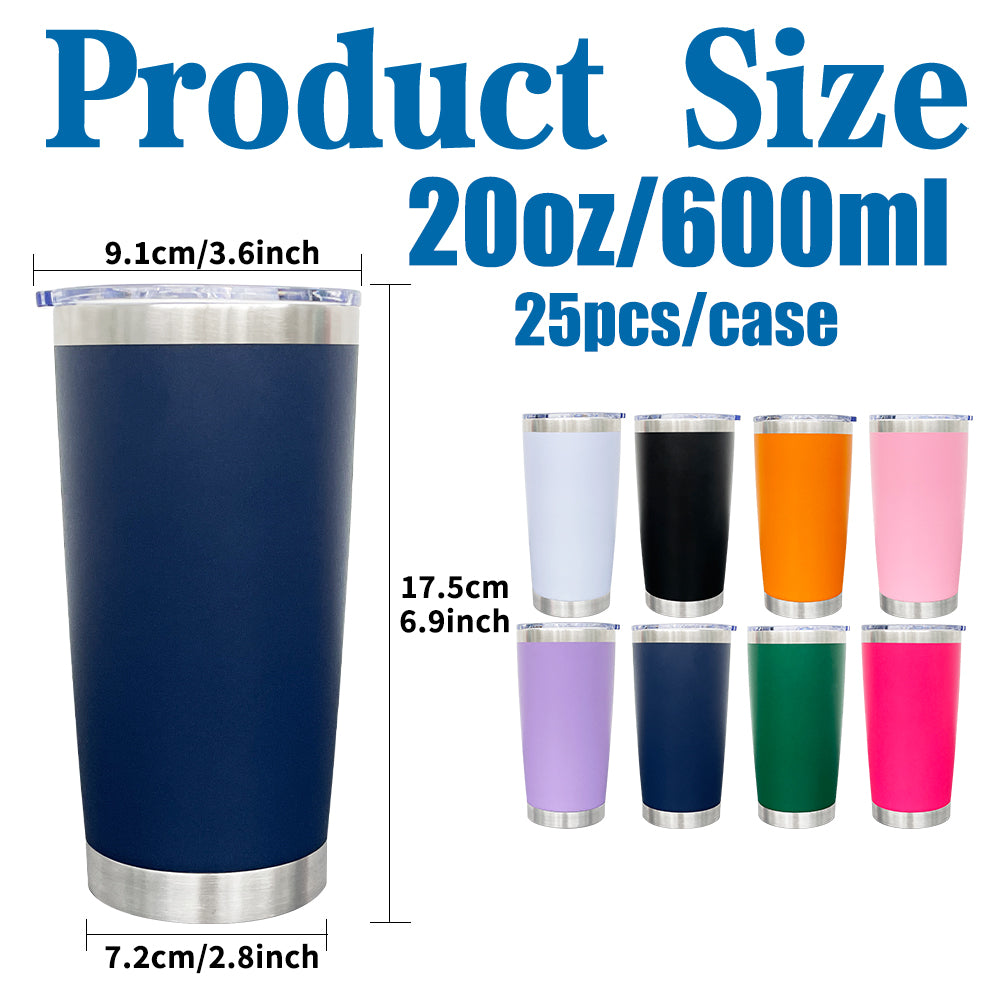 20oz Powder Coated Yeti Style Car Tumbler Coffee Mugs with Regular Base-CNLCA