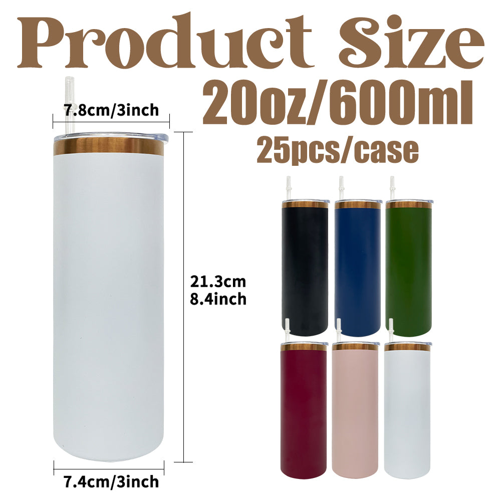 To Canada 20oz Powder Coated Copper Plated Skinny Straight Tumbler For Laser-LCA