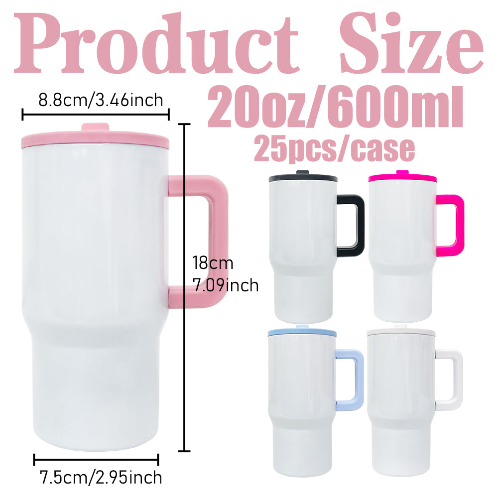 20oz White Blank Sublimation Glow In Dark School Kids Tumbler With Leak Proof Lid-CNLCA