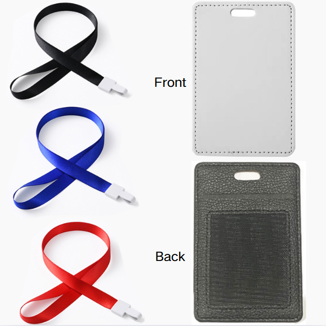 PU Leather Blank Sublimation Company Name Work ID Card Holder Student Card Case-CNLCA