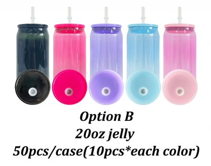 20oz Colorful Jelly Color Acrylic Plastic Can Cup -CNLCA