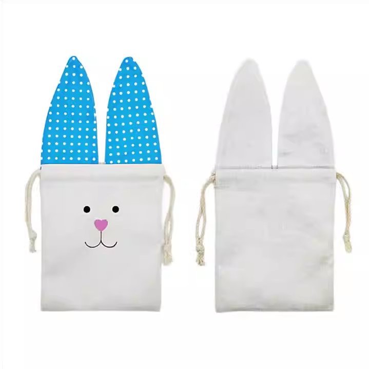 Blank Sublimation Easter Bunny Ear Drawstring Shopping Candy Bag-CNLCA