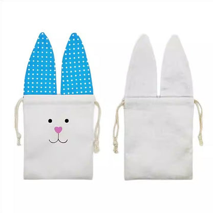 Blank Sublimation Easter Bunny Ear Drawstring Shopping Candy Bag-CNLCA