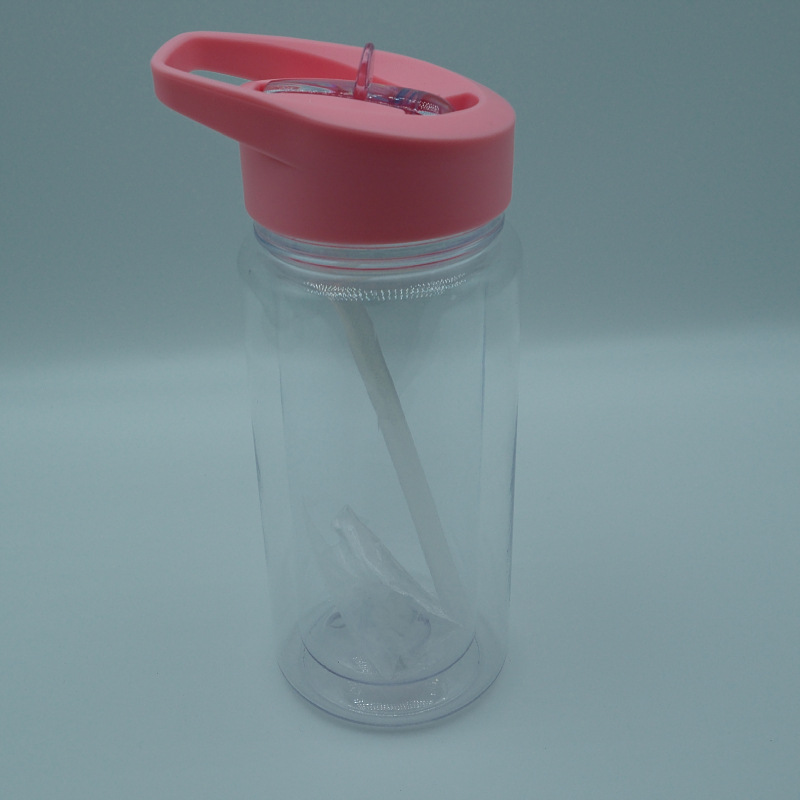 10oz Double Wall Blank Snow Globe Tumbler Kids Flip Straw Plastic Cup Water Bottle-CNLCA