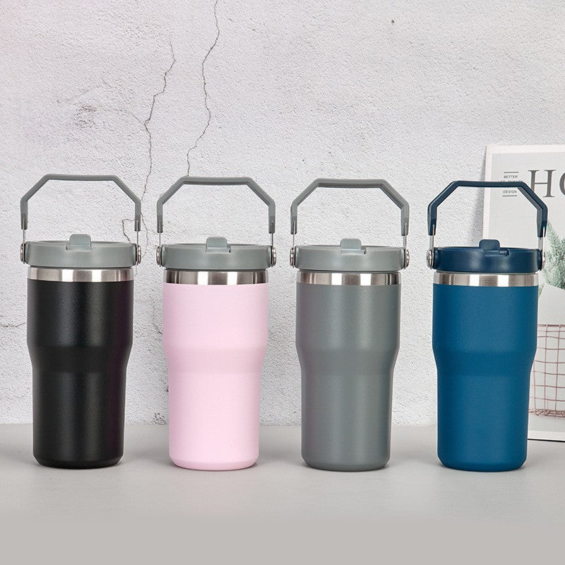 20oz Powder Coated Kids Flip Staw Tumbler Water Bottle-CNLCA