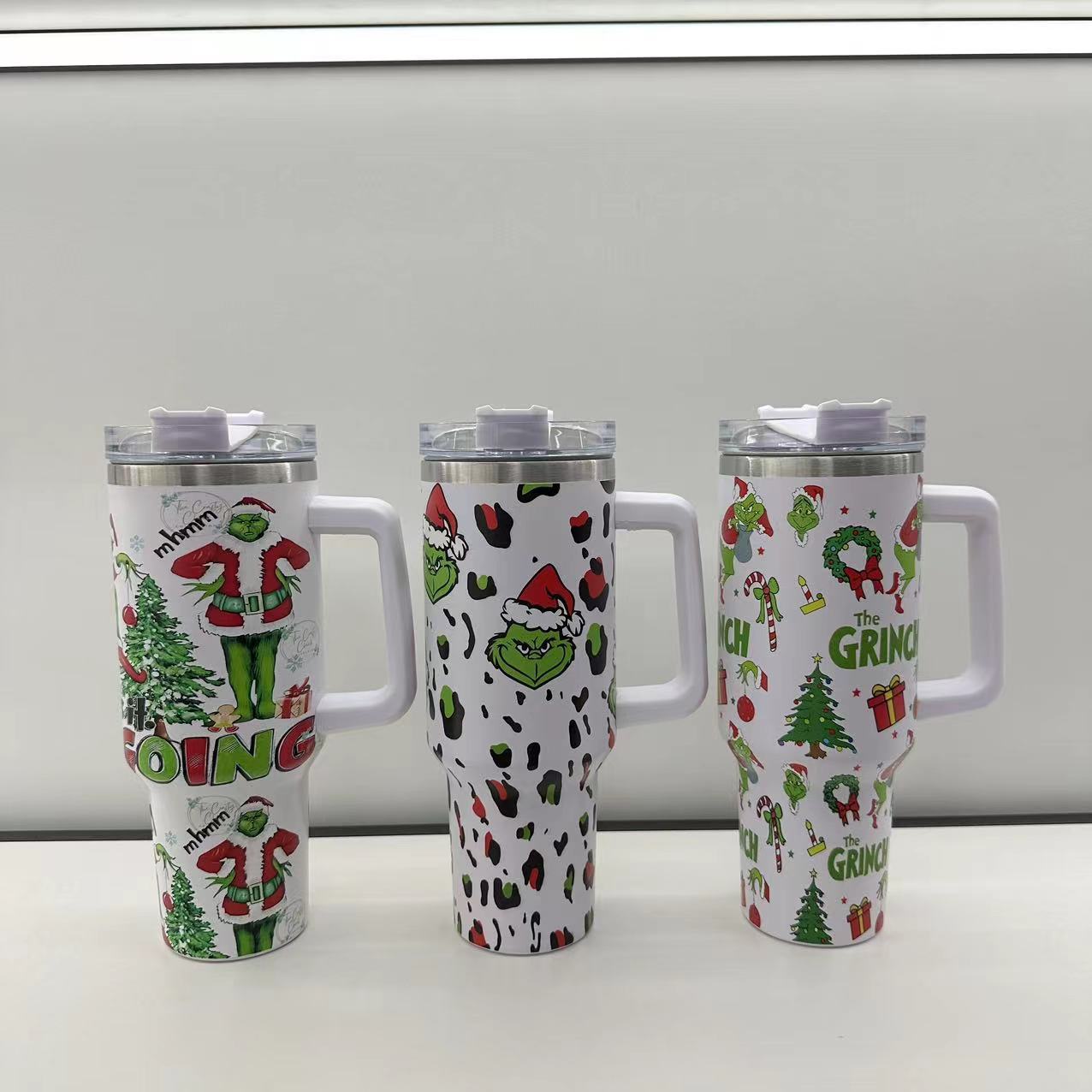 Christmas Grinch 40oz Tumbler WIth Handle-Mix Colors Randomly-CNLCA