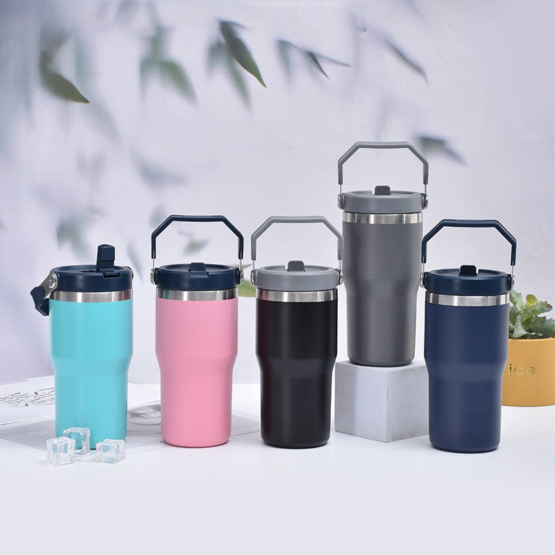 20oz Powder Coated Kids Flip Staw Tumbler Water Bottle-CNLCA