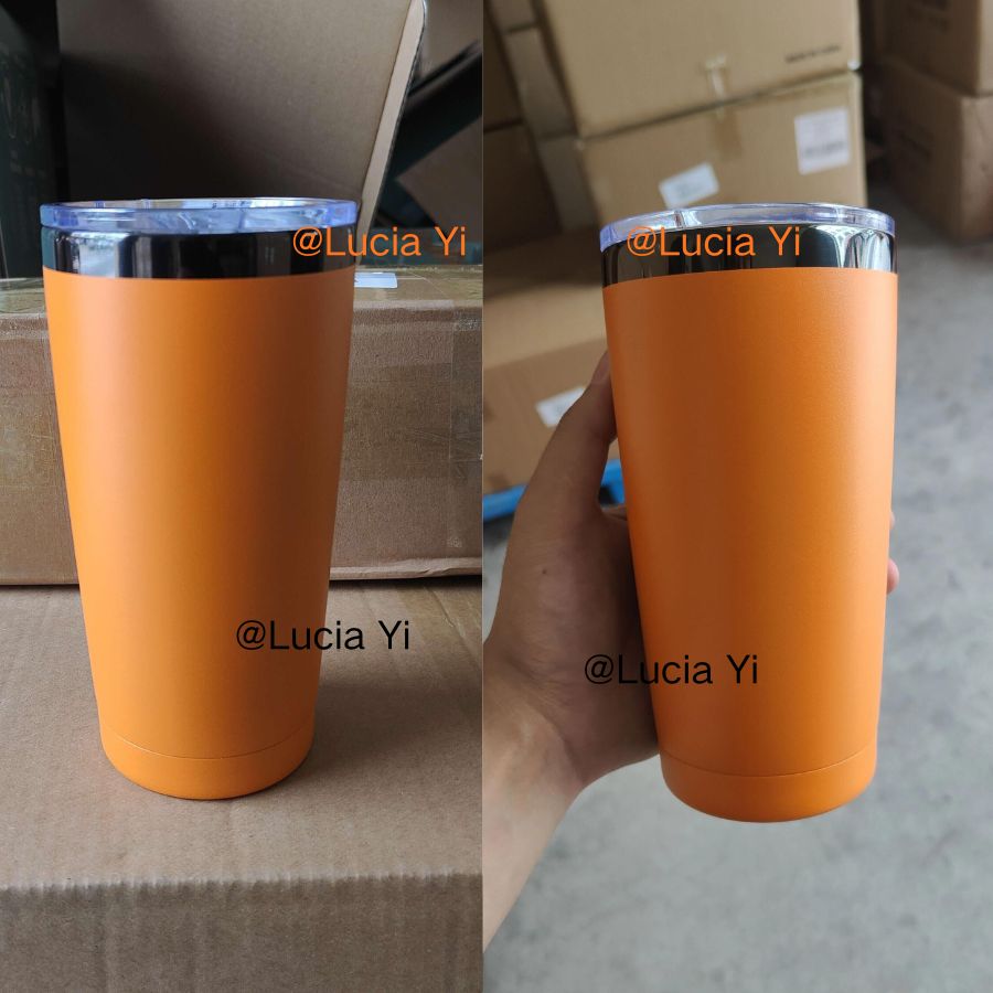 🖤🖤Orange Neon Green Color 20oz Powder Coated Black Plated Underneath Yeti Style Tumbler Mug For Laser Engrave-CNLCA
