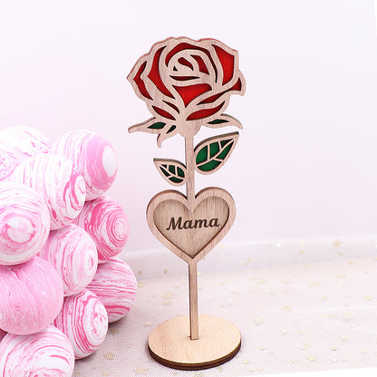 Wood Mama Rose For Mother's Day-CNLCA