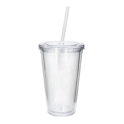 12oz/350ml 16oz/450ml 22oz/650ml Double Wall Clear Plastic Cup Straw Bottle-CNLCA