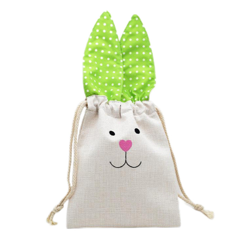 Blank Sublimation Easter Bunny Ear Drawstring Shopping Candy Bag-CNLCA