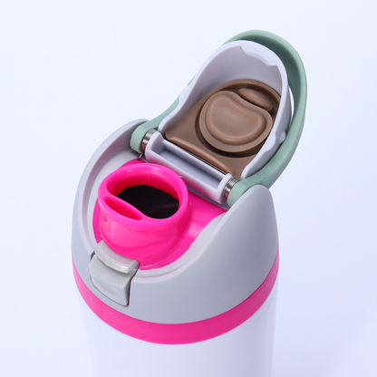 16oz/19oz/24oz/32oz Flip Straw Lid White Sublimation Stainless Steel Sports Owala Style Water Bottle-CNLCA