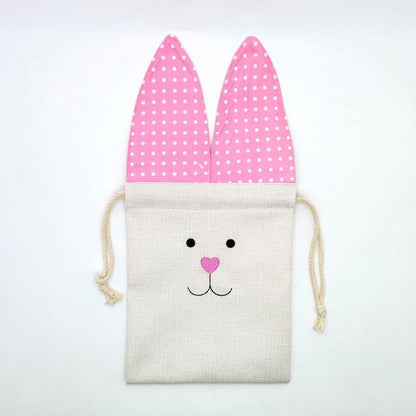 Blank Sublimation Easter Bunny Ear Drawstring Shopping Candy Bag-CNLCA