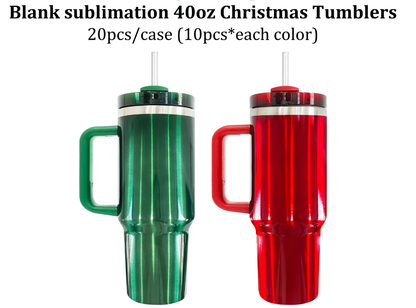 New Arrival Blank Sublimation 40oz Christmas Metallic Tumbler Stanley+Starbucks Co-branded -CNLCA