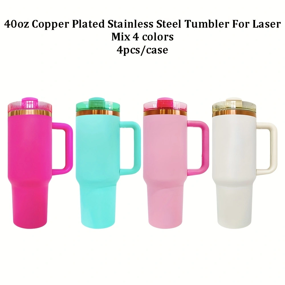4Pack/8Pack/12Pack 40oz H2.0 Stanley Style Colorful Copper Plated Quencher Tumbler for Laser Engraving-USLCA