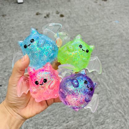 Needoh Style Maltose Filled Halloween Pumpkin Bat Ghost Squishy Slow Rising Squeeze Fidget Toy Stress Relief Sensory Play Gift-CNLCA