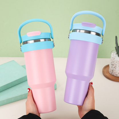 Outdoor 40oz Portable Stainless Steel Vacuum Insulated Tumbler Double Drinking Straw Cup for Laser-CNLCA