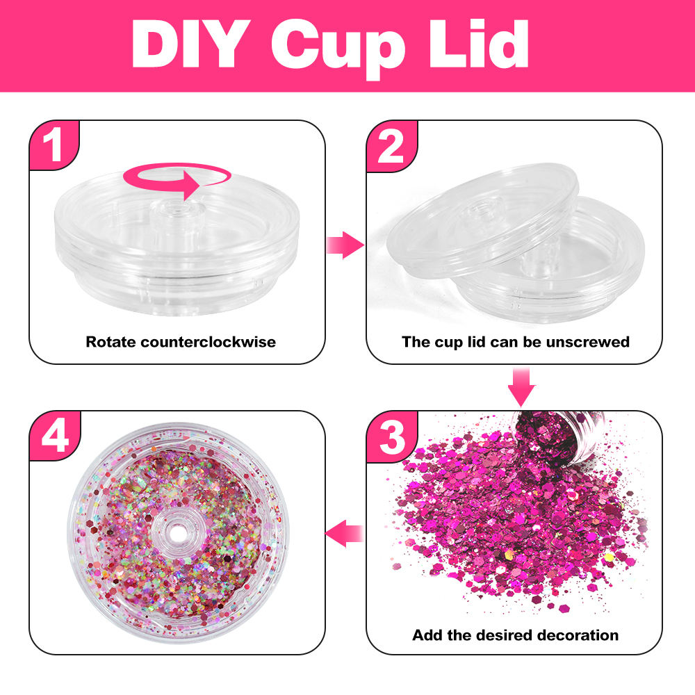 16oz 24oz Clear Pre Drilled Snow Globe Double Wall Plastic Acrylic Cups with Two Layers Lids-CNLCA