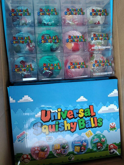 144Pack Vaseline Filled No Rebound Super Mario Series Squishy Ball Soft Squeeze Fidget Toys-CNLCA