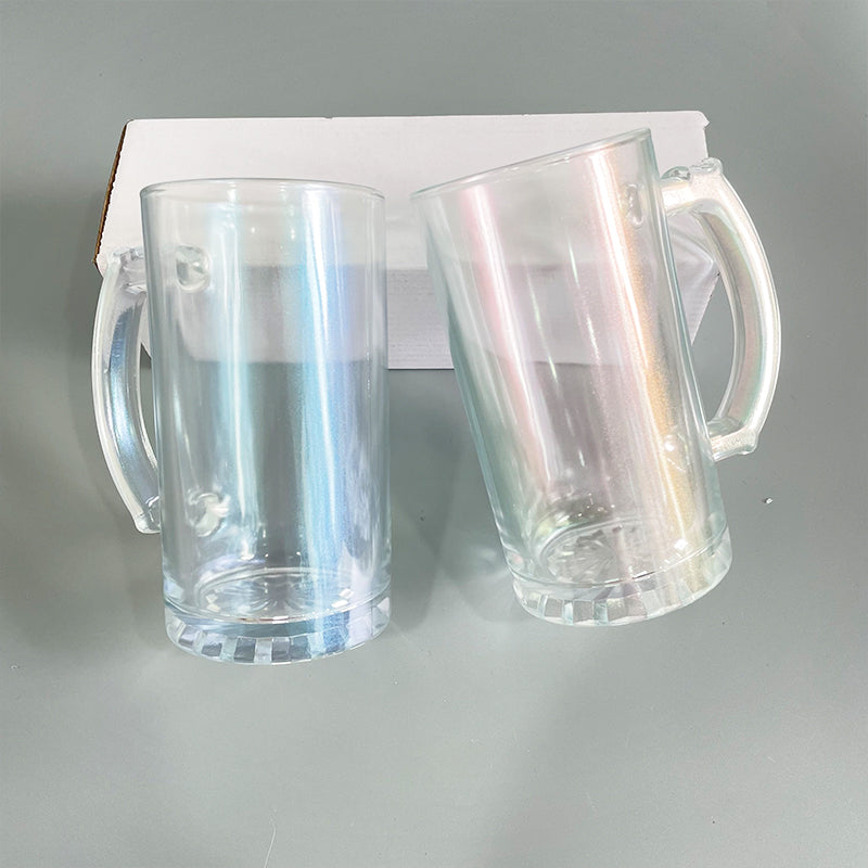 Ship from China 16oz Blank Sublimation Frosted Glass Beer Mug With Handle Sold By Case - USLCA