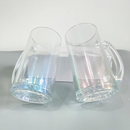 Ship from China 16oz Blank Sublimation Frosted Glass Beer Mug With Handle Sold By Case - USLCA