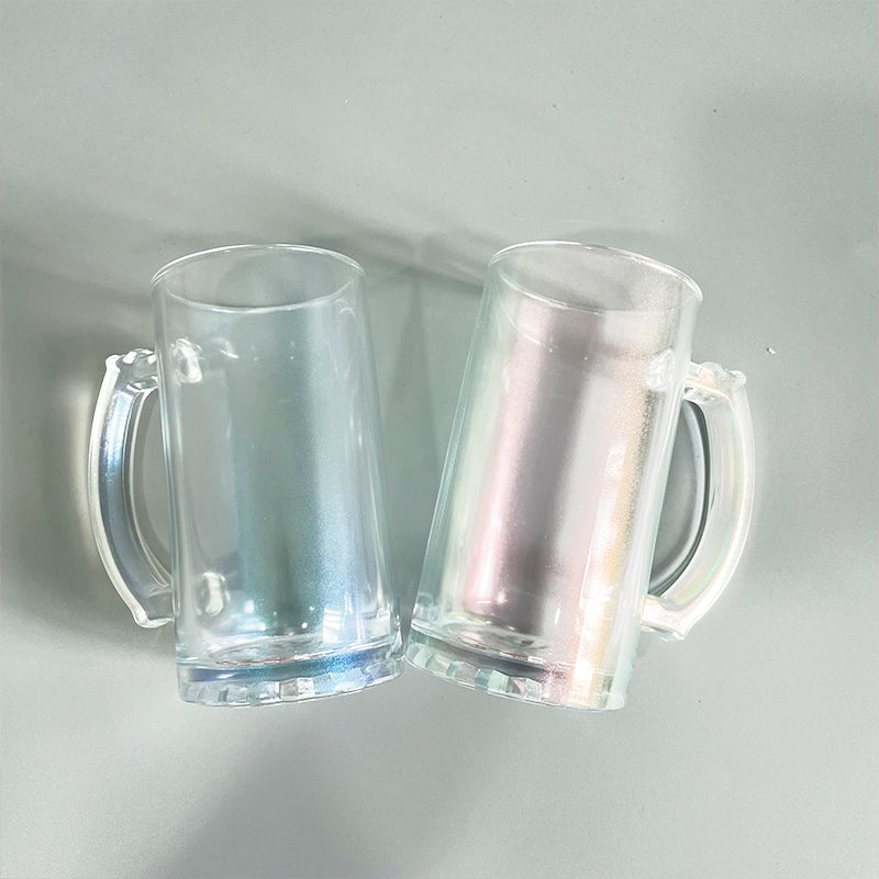 Ship from China 16oz Blank Sublimation Frosted Glass Beer Mug With Handle Sold By Case - USLCA