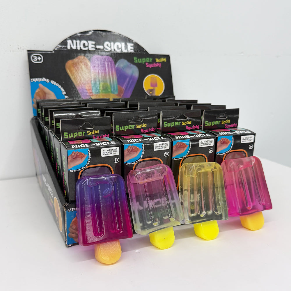144Pack TPR Popsicle Squishy Toy Soft Squeeze Ice Pop Lolly Stress Relief Fidget Toy for Kids-CNLCA
