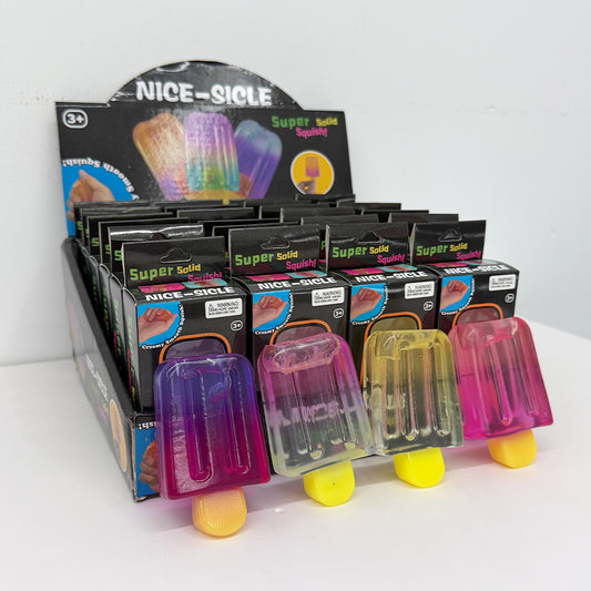 144Pack TPR Popsicle Squishy Toy Soft Squeeze Ice Pop Lolly Stress Relief Fidget Toy for Kids-CNLCA