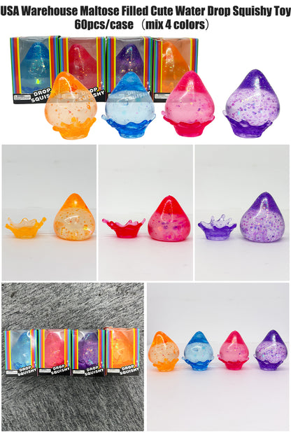Glitter Water Drop Squishy Stress Relief Schylling Squish Fidget Toy-CNLCA
