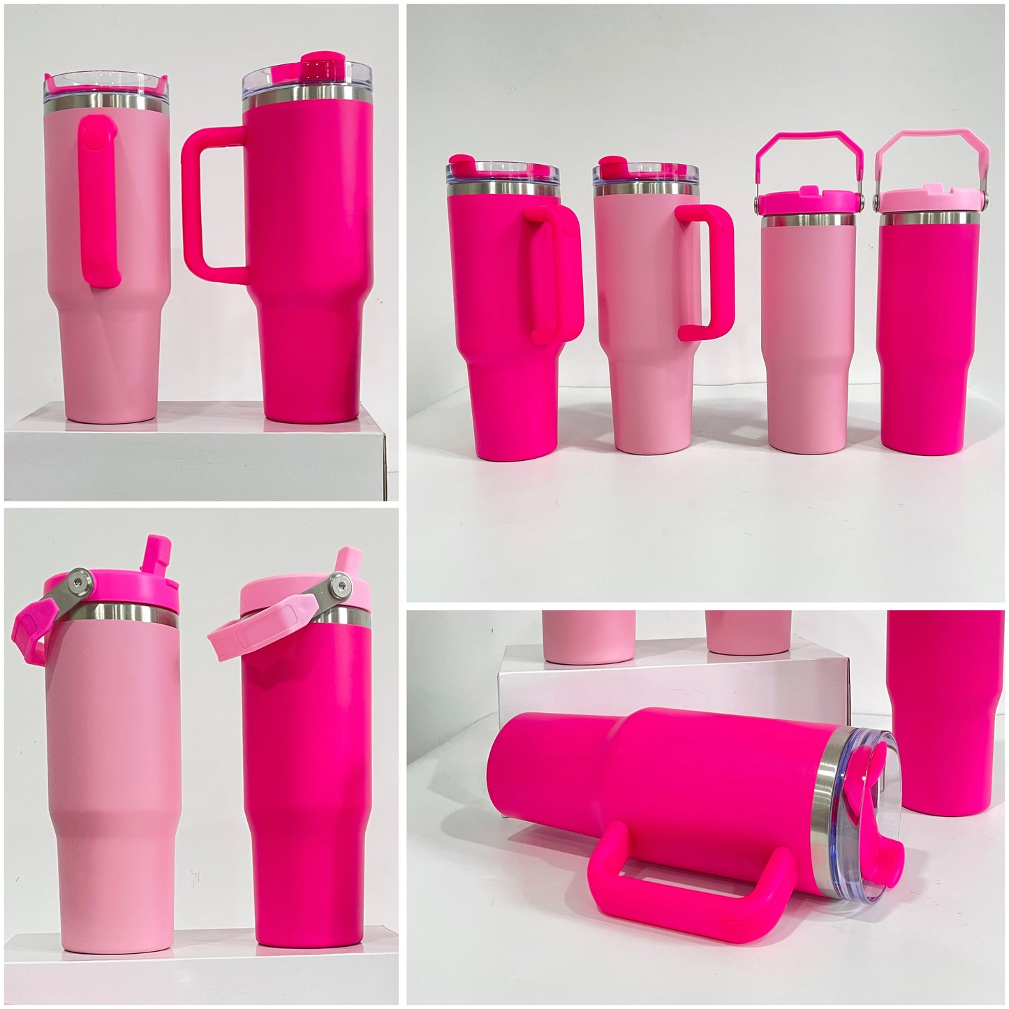 30oz & 40oz Flamingo Pink And Hot Pink Powder Coated Tumblers 20pcs/case-CNLCA