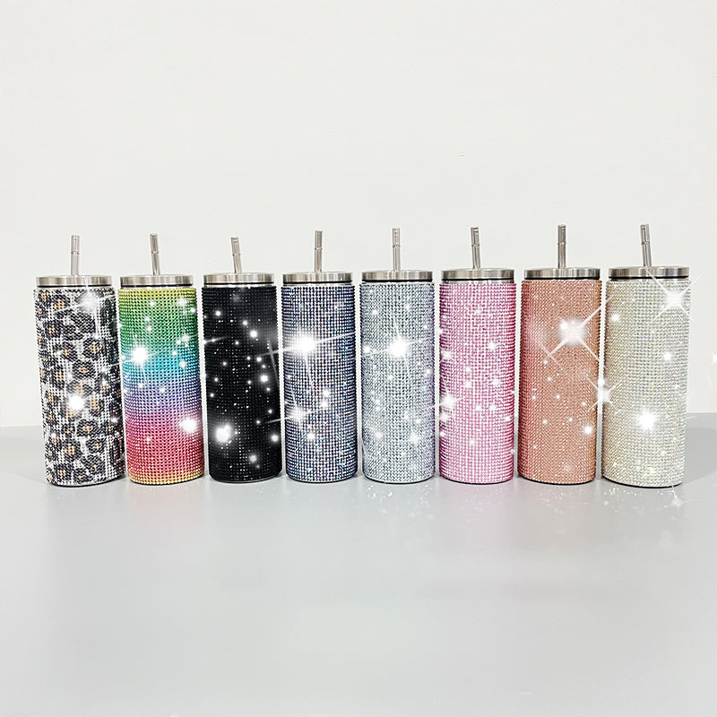 20oz Colorful Bling Rhinestone Straight Tumbler-CNLCA