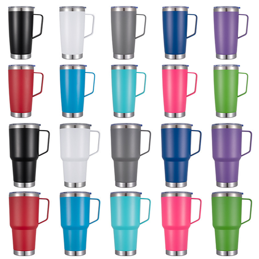 20oz 30oz Powder Coated Tumbler with Handle for Laser Engraving-CNLCA