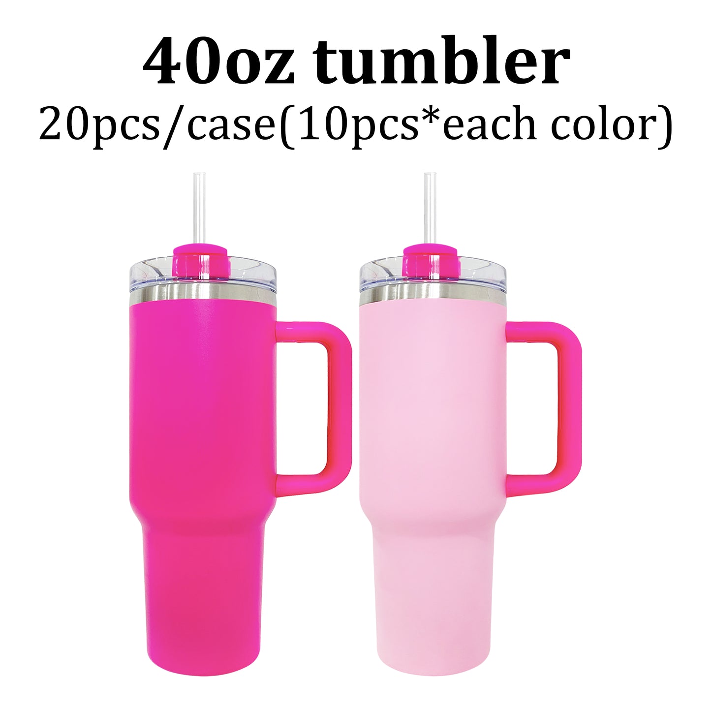 30oz & 40oz Flamingo Pink And Hot Pink Powder Coated Tumblers 20pcs/case-CNLCA